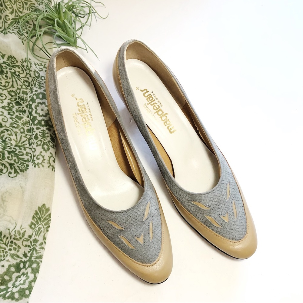 Vintage Magdesians Leather Slip on Heel 8 N